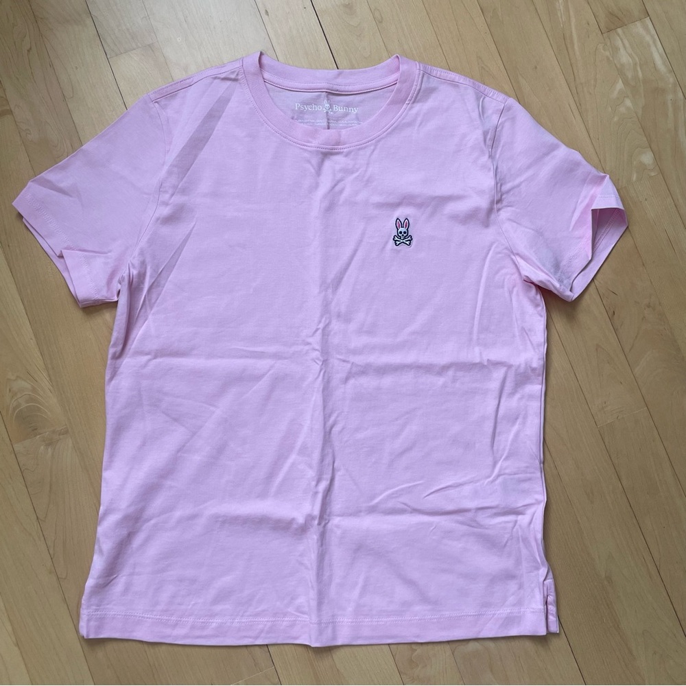 Psycho Bunny women’s Pima cotton tee in baby pink